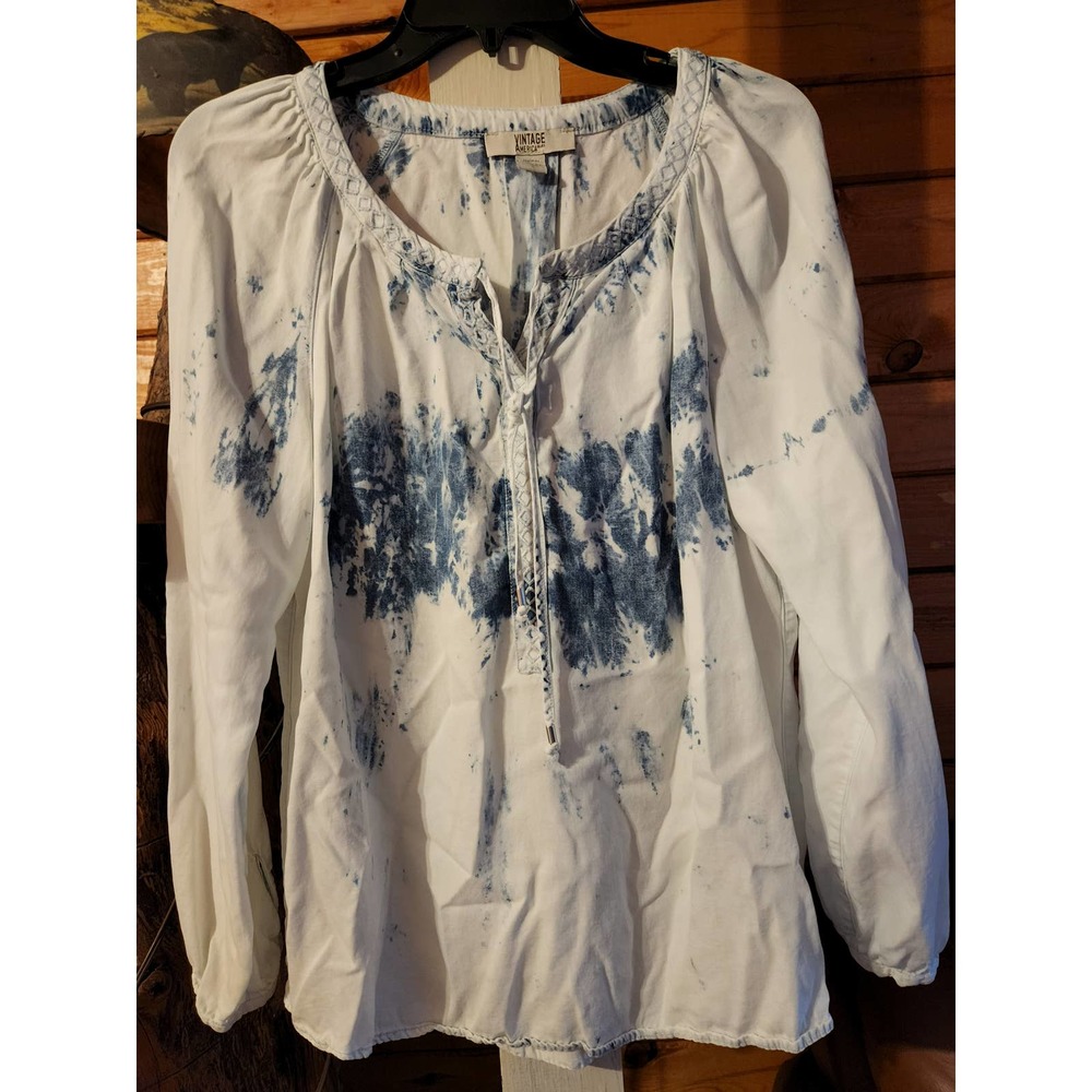 Vintage America Tye Dye Hippie Small Blouse